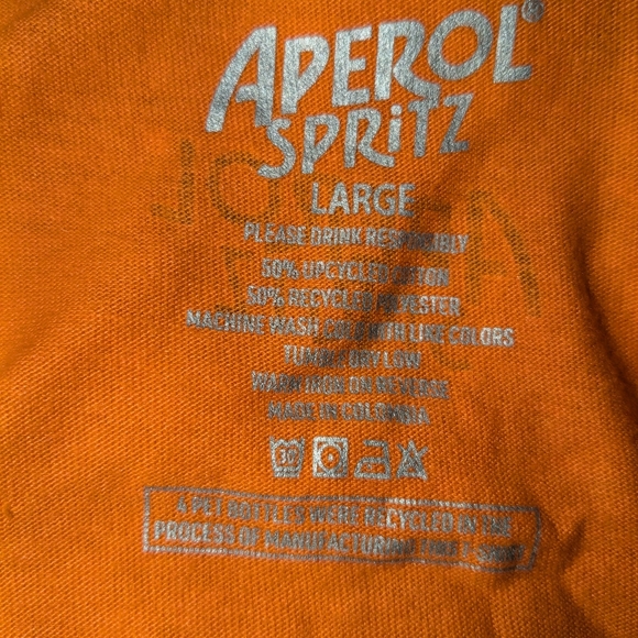 Aperol Spritz Size Large Orange Tank Top - Picture 3 of 5